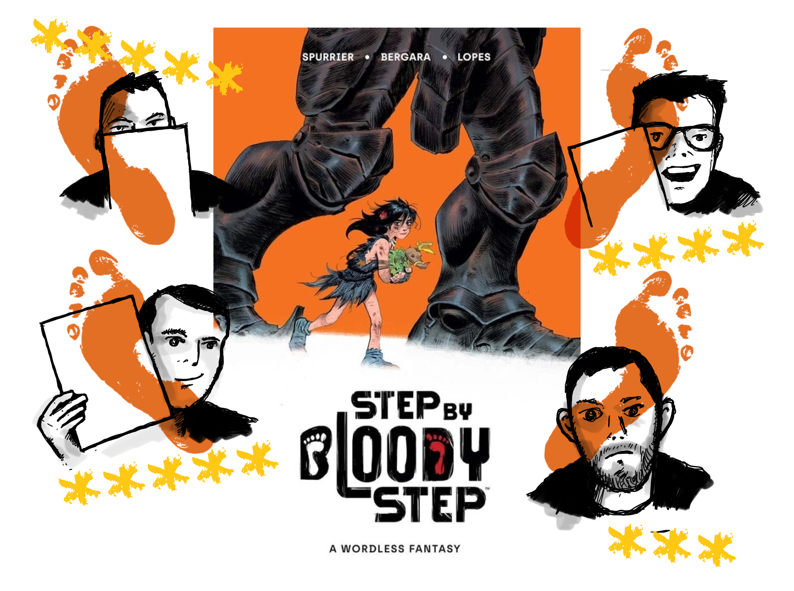 Our wordless review of Step by Bloody Step. Jake and Dan gave the book 5 stars. Tom rated it 4 and Paul felt it was worth a 3